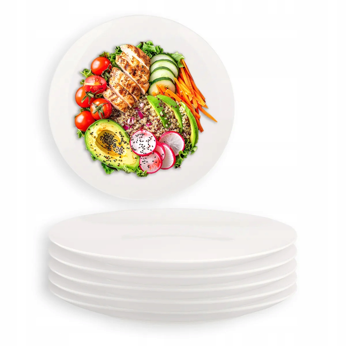Sada 6 kusů jídelních talířů kulatých mělkých Altom Design Bella 26 cm
