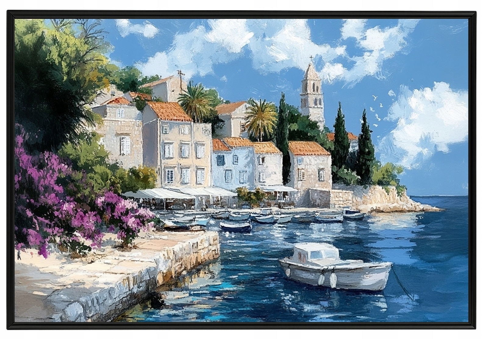Plakát Rámeček Aluminium Krajina Jižní Chorvatsko Hvar Promenáda 60x40