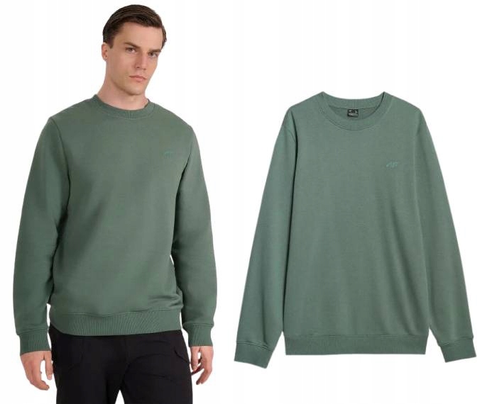 Tepláková mikina 4F bez kapuce nerozepínací M1981 zelená 2XL