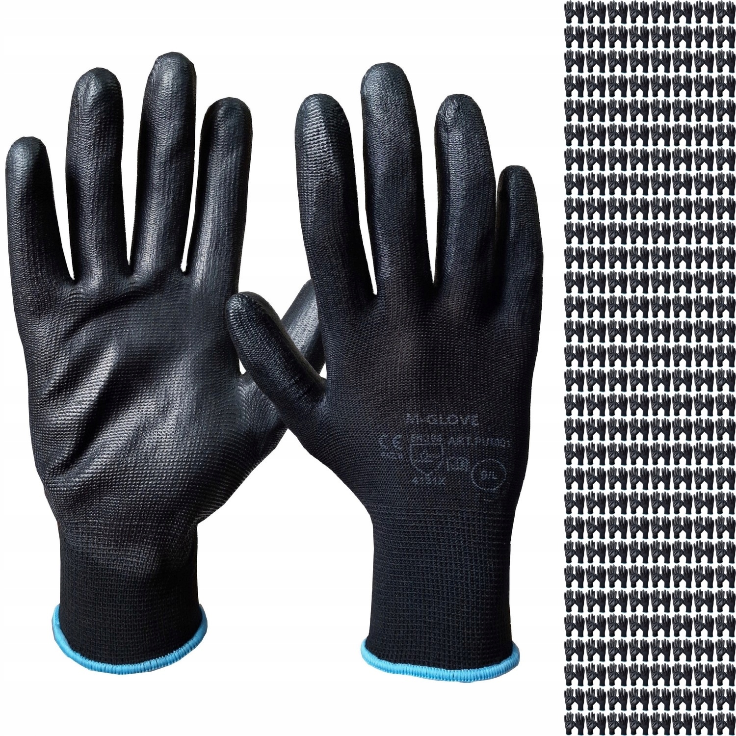 Elastyczne Precyzyjne rękawice robocze M-glove 1001 Black '7' 240 Par