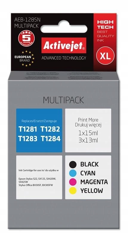 Activejet AEB-1285N Tusz (zamiennik Epson T1281, T1282, T1283, T1284; Supre