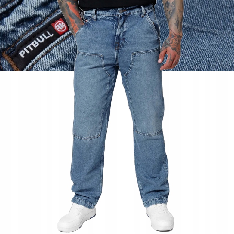 Pánské džínové kalhoty Pitbull Carpenter Modrá Jeans Loose Tappered