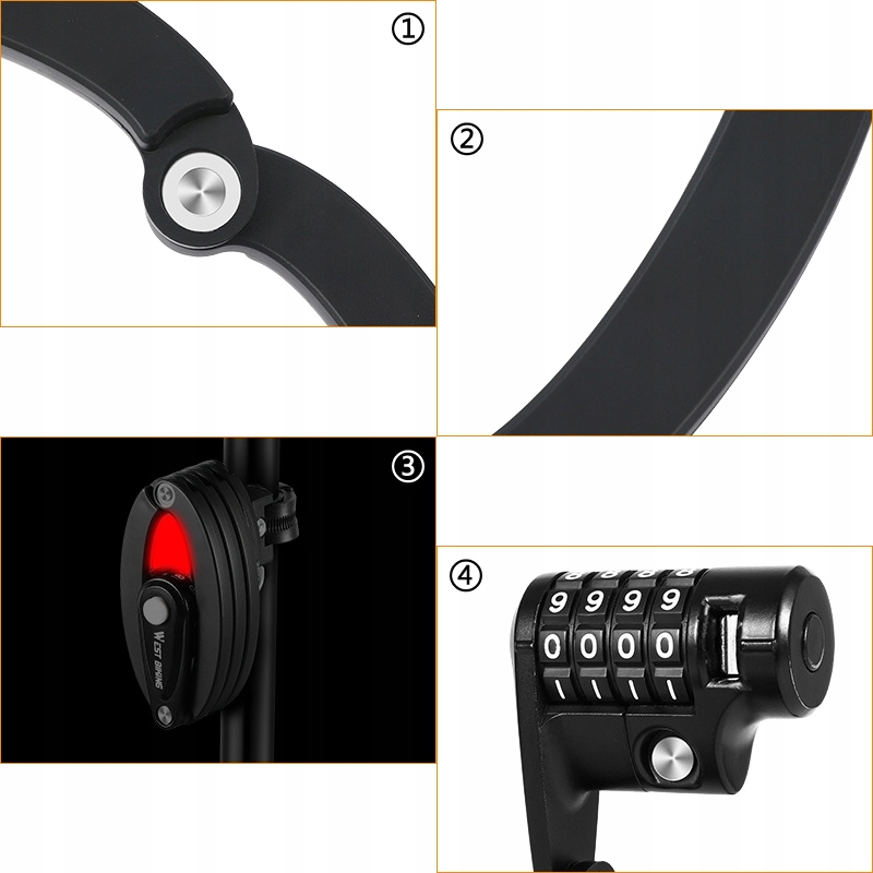 ZABEZPIECZENIE ROWEROWE NA SZYFR ZAPIĘCIE SKŁADANE Waga 814 g