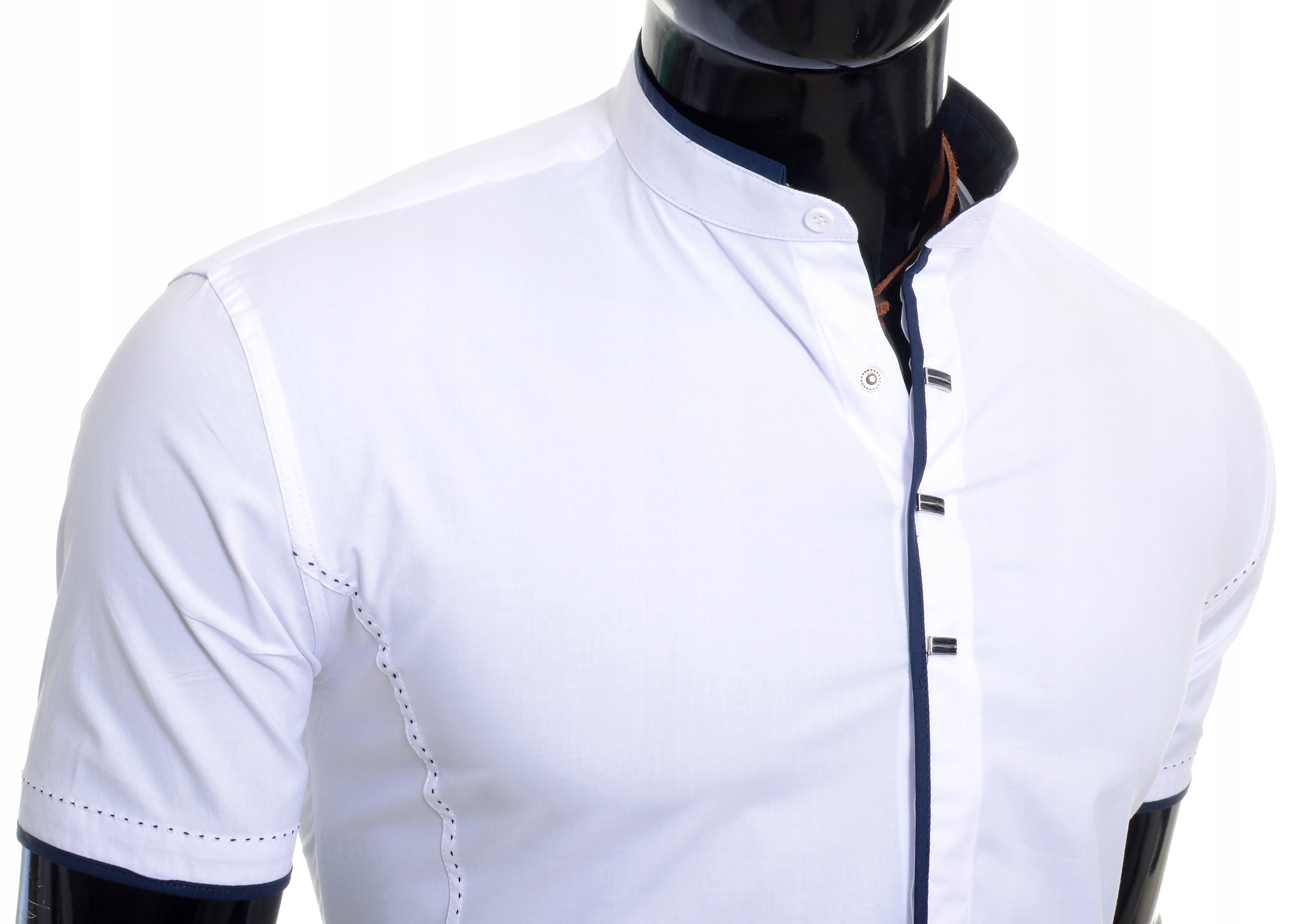 Koszula Męska Elegancka Stójka Ślub Komunia Casual Rozmiar XXL