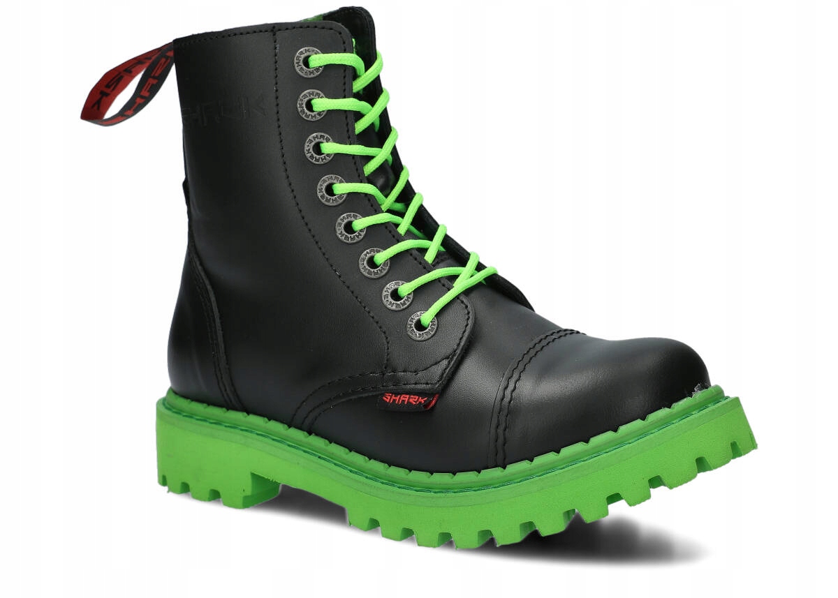 Ultra Lehké Kanady Kožené Boty Bovver Černé Shark Nagaba 8H Polské 38