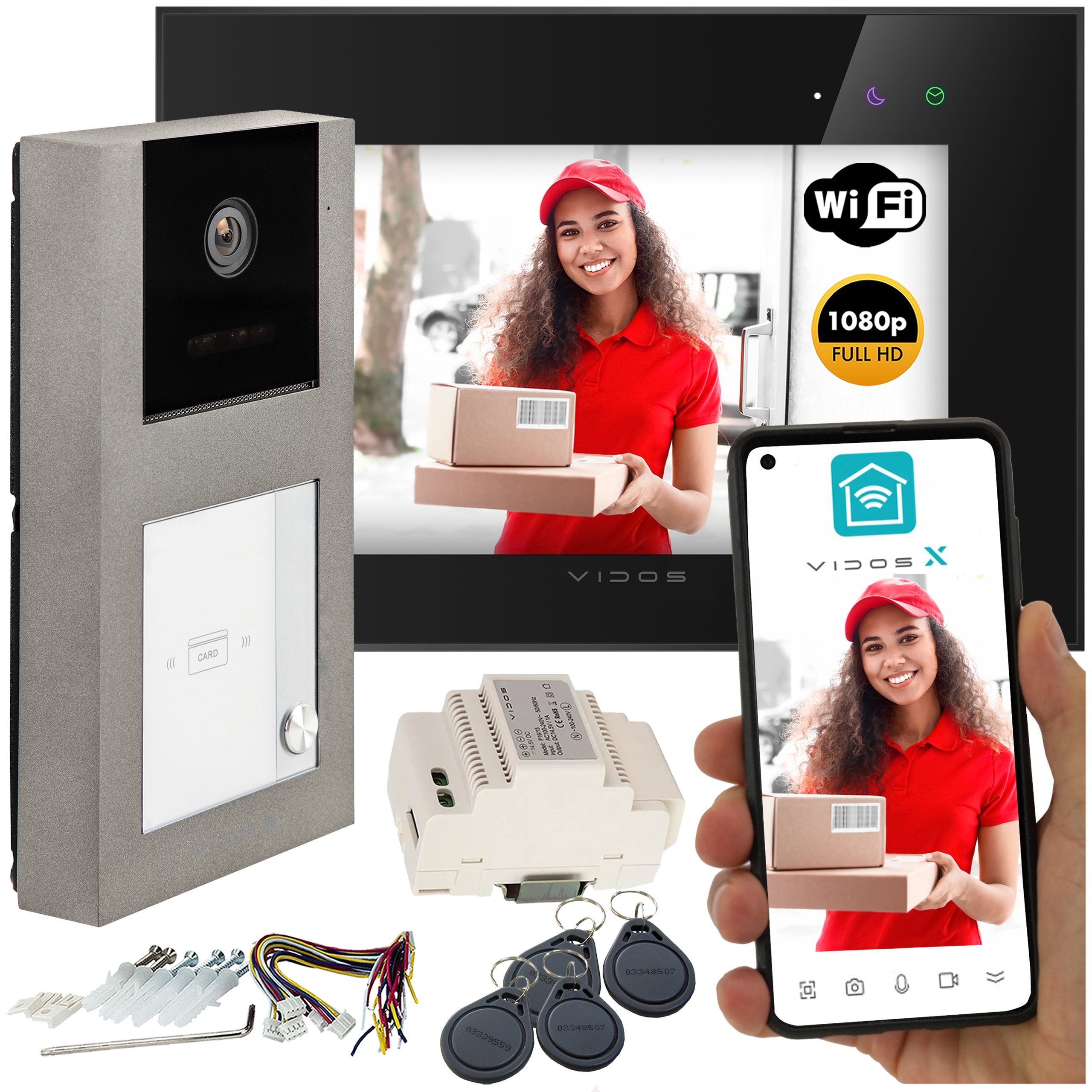 Wideodomofon WiFi Vidos X M10B-X S11-1 FullHD Android Podczerwień Rfid
