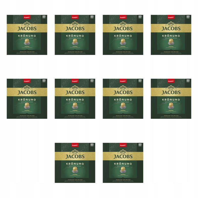 Jacobs Kronung Crema kawa mielona w kapsułkach 20 sztuk X10