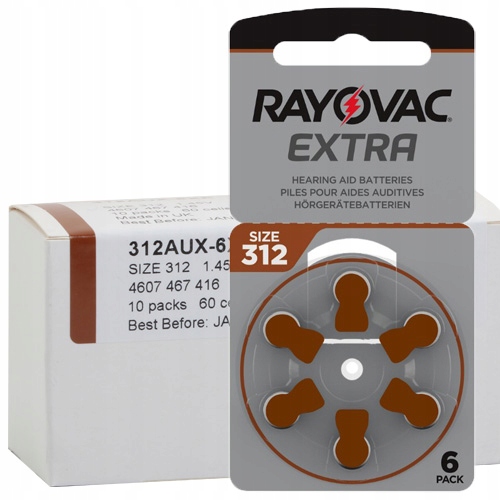 

Rayovac 312 Emf Baterie do aparatów słuchowych x60