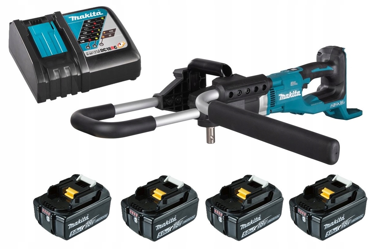 Makita Aku Wiertnica Glebowa Lxt 2x18V 36V 4x5Ah BL1850B DC18RC DDG461Z