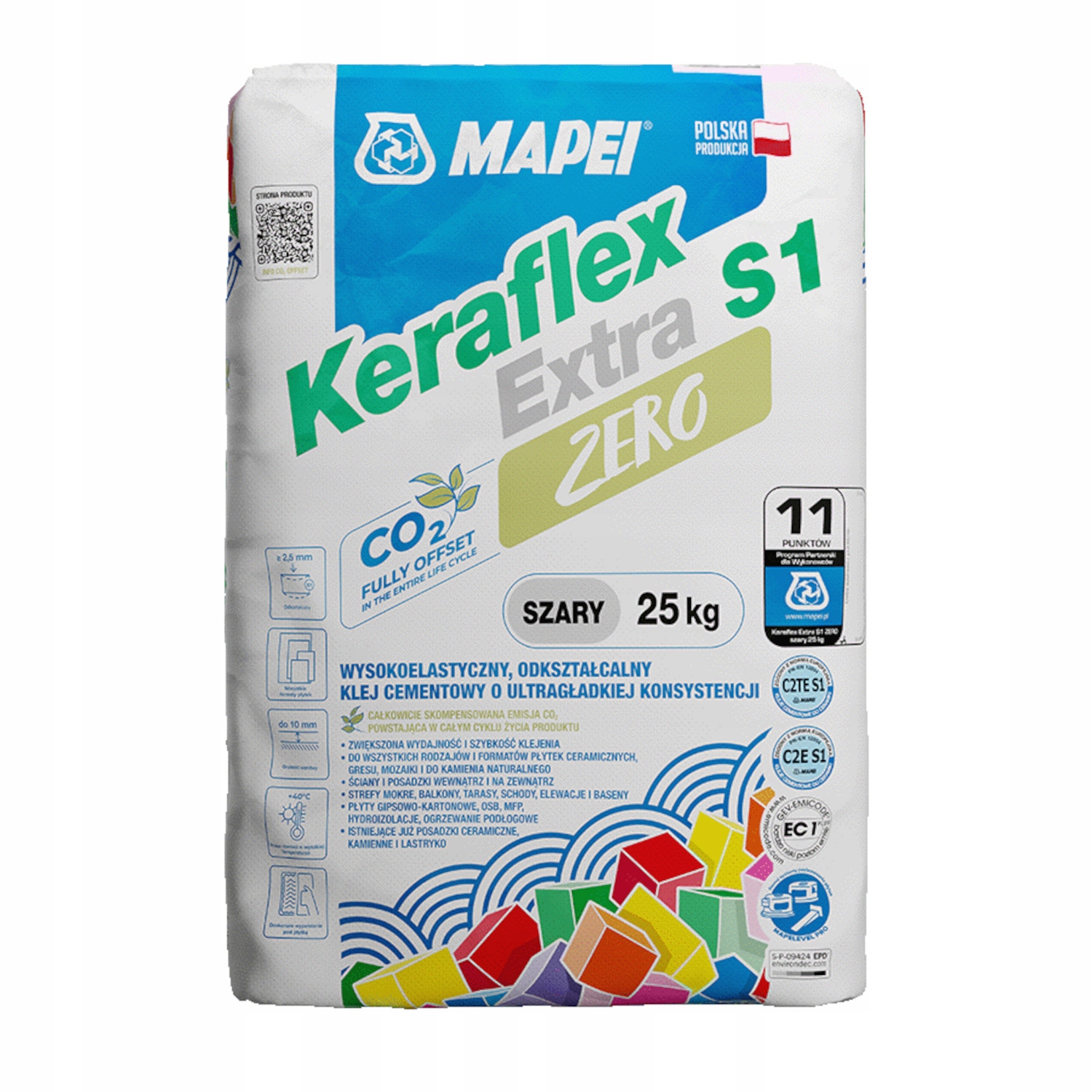 Klej Mapei Keraflex Extra S1 Zero Szary 25kg