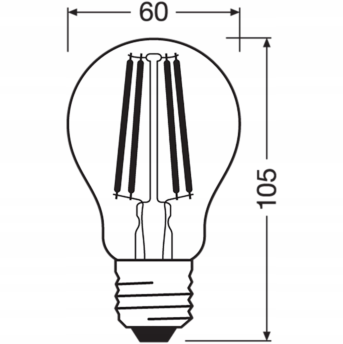 2x Żarówka LED E27 A60 11W 100W 1521lm 2700K OSRAM Moc 11 W