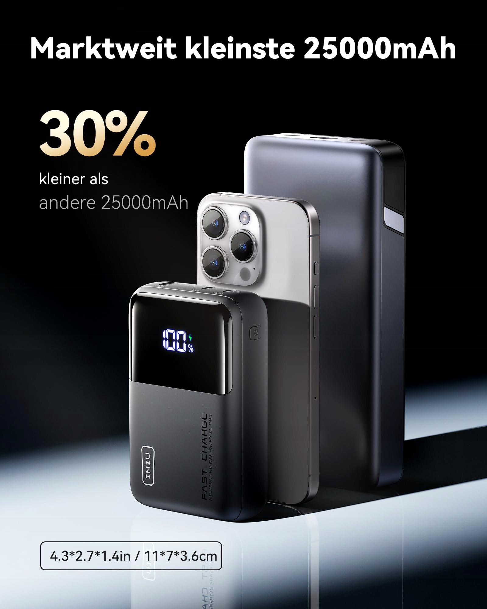 INIU Power Bank 100W 25000mAh USB C Do Telefonów i Laptopów — miniatura 2