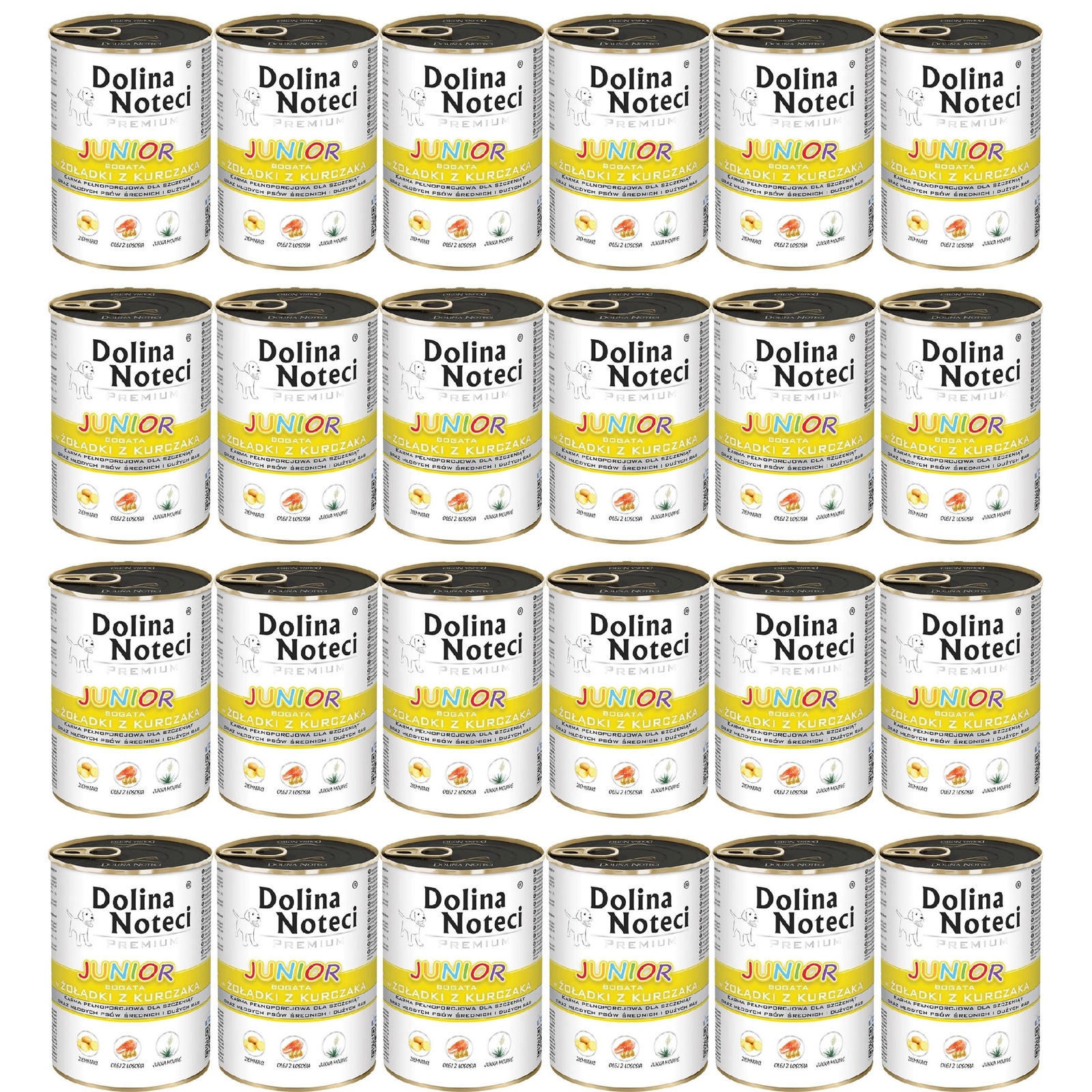Dolina Noteci Junior Krmivo mokré pro štěňata Žaludky Kuře 24 x 400 g