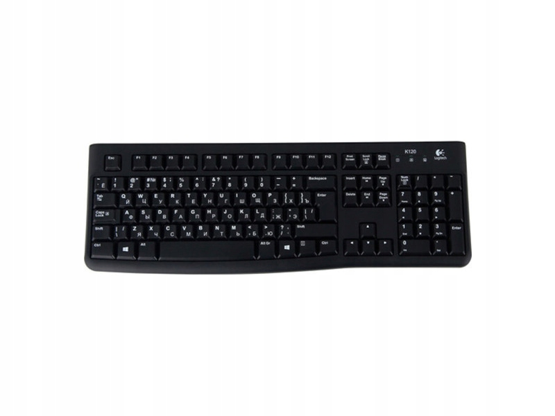 Klawiatura Logitech K120 USB QWERTY Rosyjski Czarna
