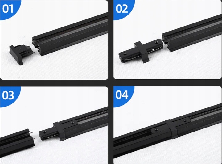 Szyna do reflektor GU10 track 1-fazowa 1m biała Szerokość produktu 3.8 cm