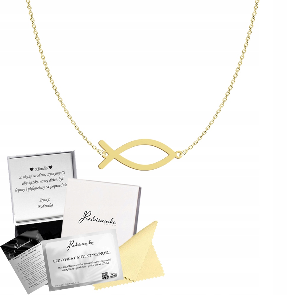 Zlatý Řetízek Ryba Ichtys Stříbro 925 Dárek Šperky Přání Bonus