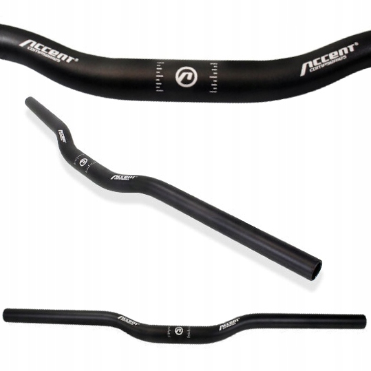 Kierownica rowerowa Accent Riser 2 profilowana 640mm 25,4mm czarna