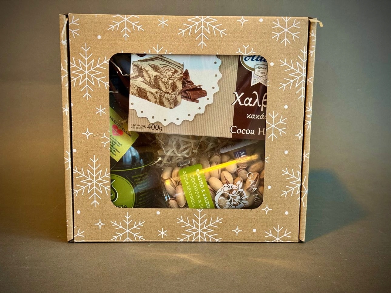 Levně Dárková sada Chutě Řecka s olivovým olejem, chalvou a pistáciemi, originální