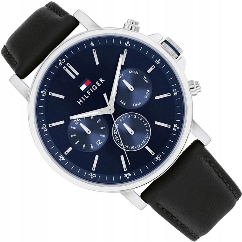 Módní Pánské Hodinky S Multidátem Tommy Hilfiger 1710603, Tmavě Modré Na Opasku
