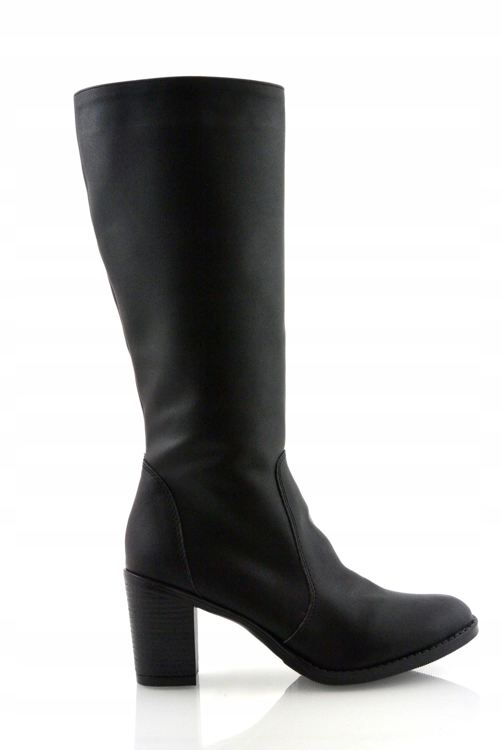 Polské Klasické Teplé Černé Vysoké Kozačky r39