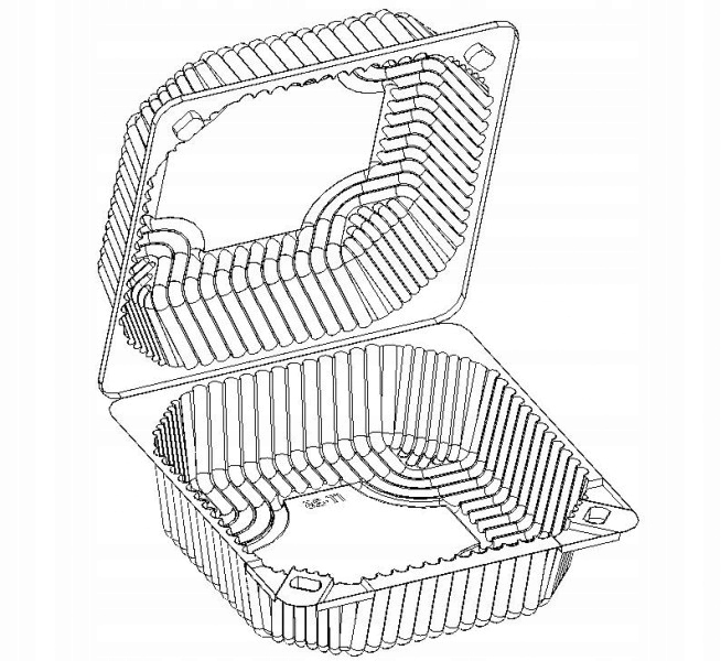 Pojemniki cukiernicze plastikowe na ciasto zamykane 14x14cm 1,3L 50 sztuk EAN (GTIN) 5904335504958