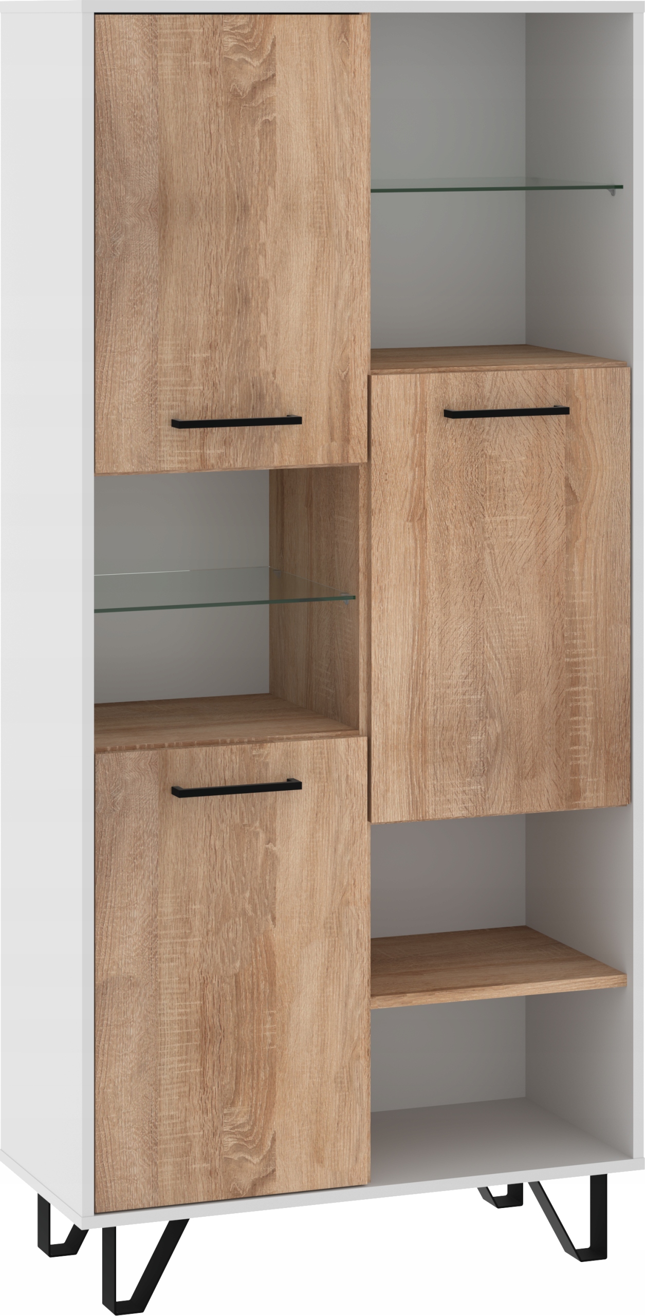 Regál Boss 3D BOS-11 bílý dub sonoma 80 cm