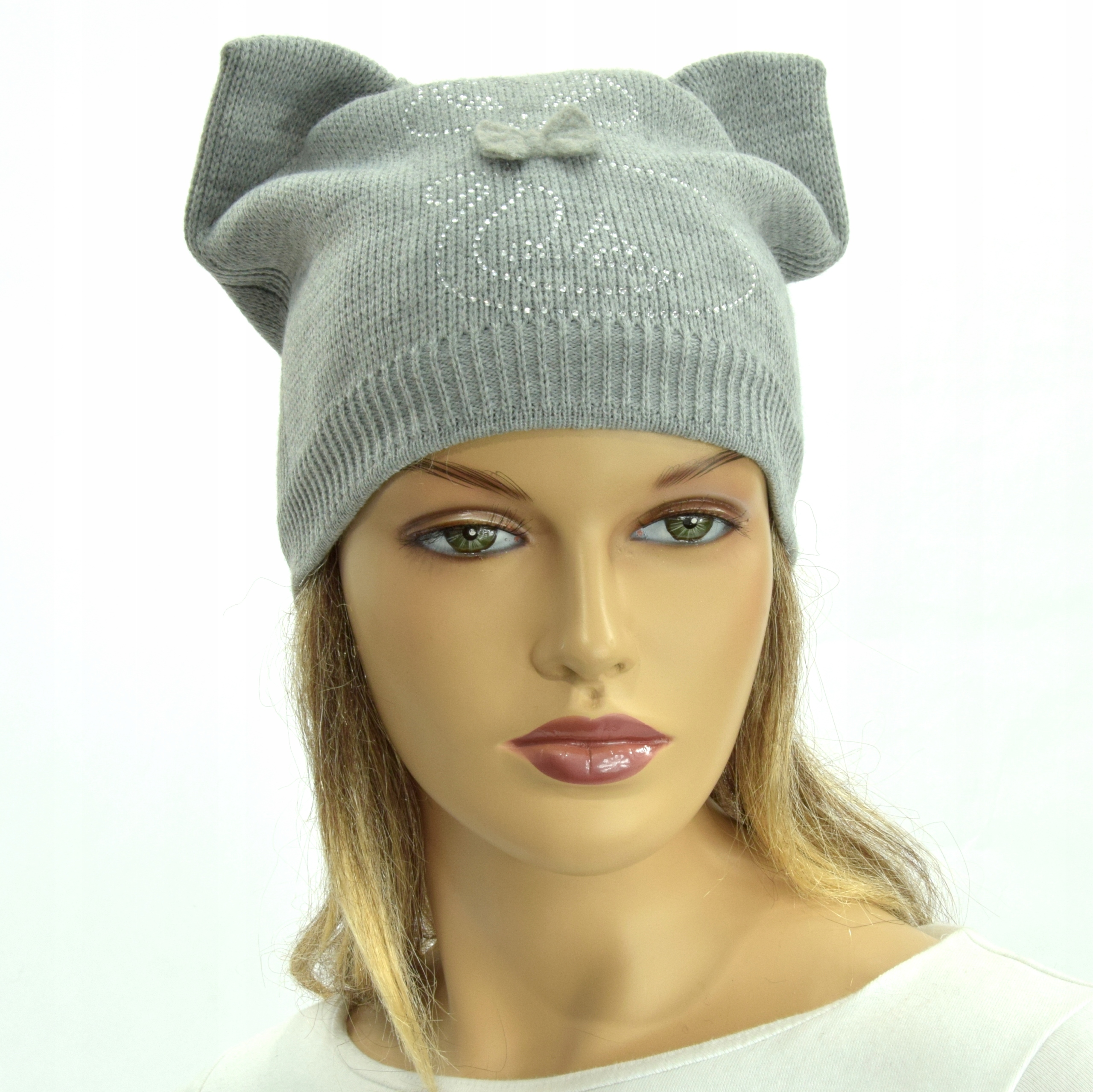 

Czapka zimowa damska dzianinowa- czapka Kot