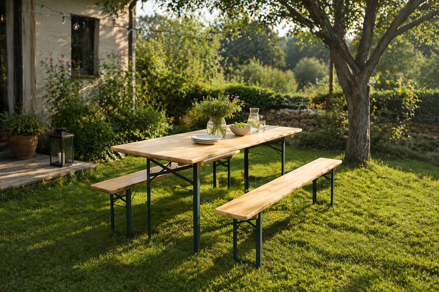 Pivní set Bavord Premium 220x70 stůl 2 lavice masiv borovice 30 mm