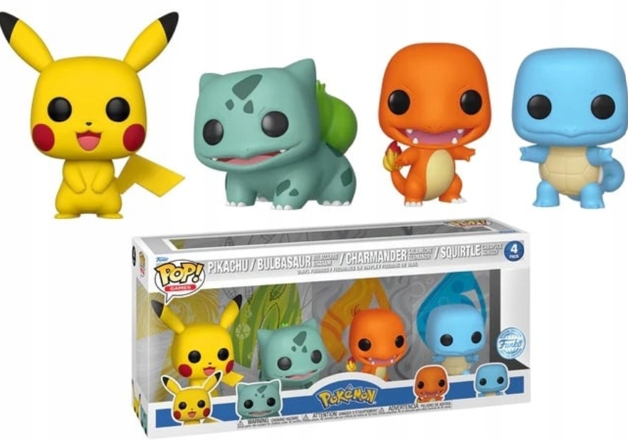 Funko Pop! Pokemon 4x Pikachu Charmander Bulbasaur Squirtle Figurky