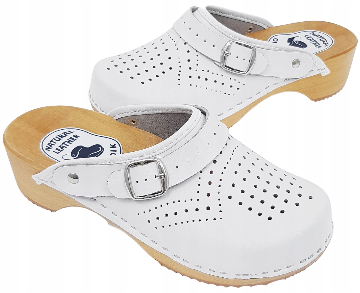 Chodaki Medyczne Drewniaki Trepy Ażurowe *39* PL