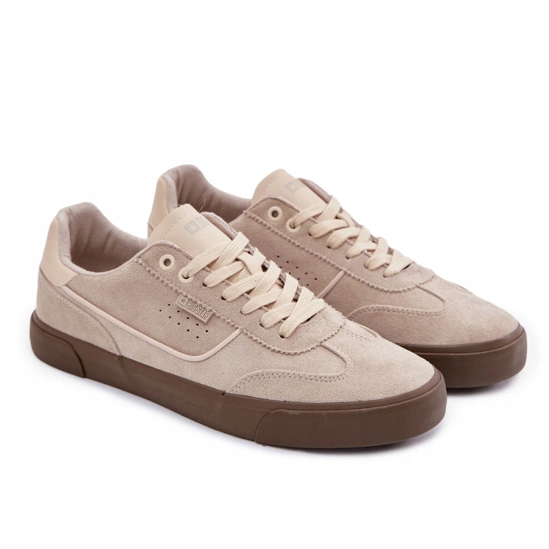 Sneakersy Męskie Big Star Niskie Sznurowane TT174094 Beżowe 41