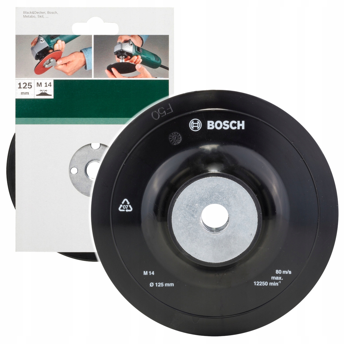 BOSCH Talerz oporowy 125mm do tarcz fibrowych