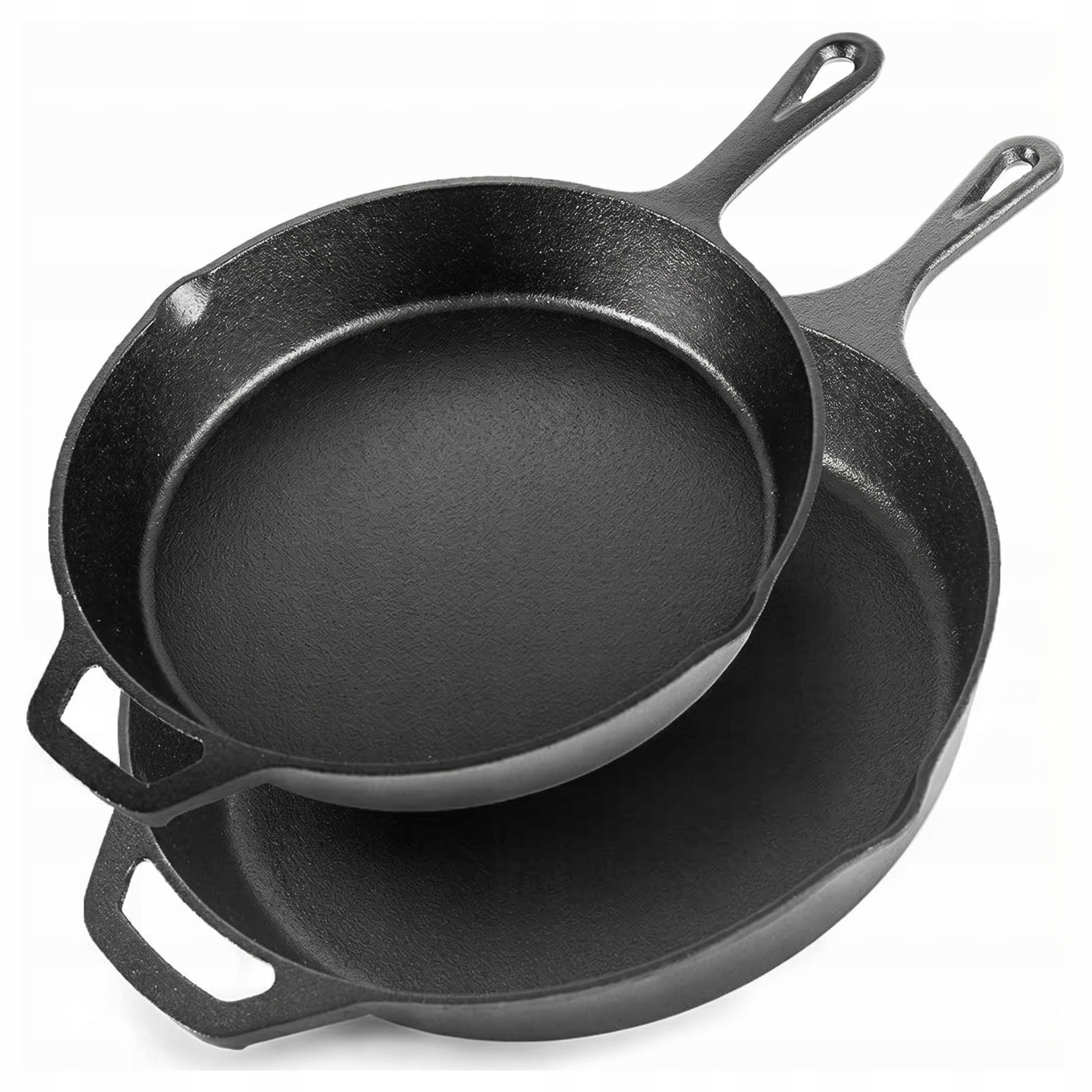 Litinová Pánev Velká Sada 26 cm a 31 cm Indukce Ohnisko Grilovací Talíř