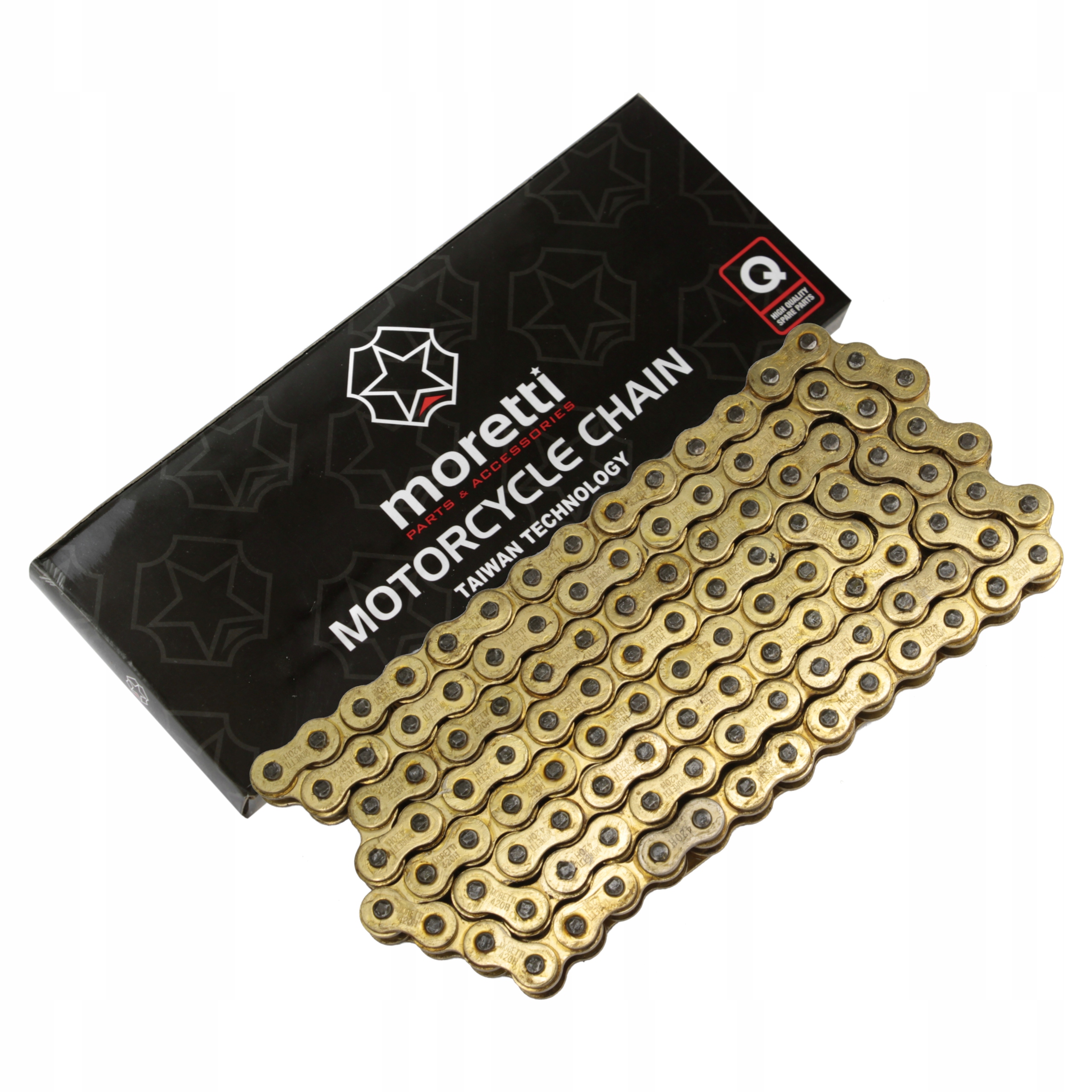 Łańcuch Napędowy Mocny 428H 130L Złoty Gold Cross Pitbike Atv Quad Bashan