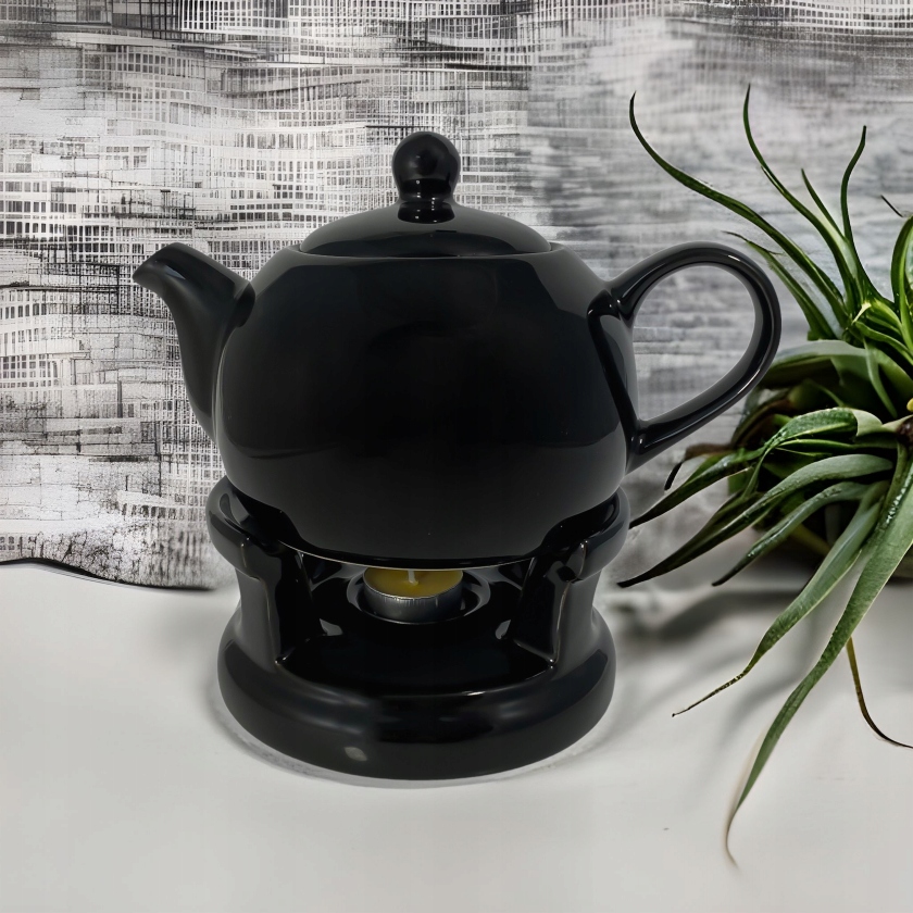 Чайник с чайником 1л чайник черный керамический тип