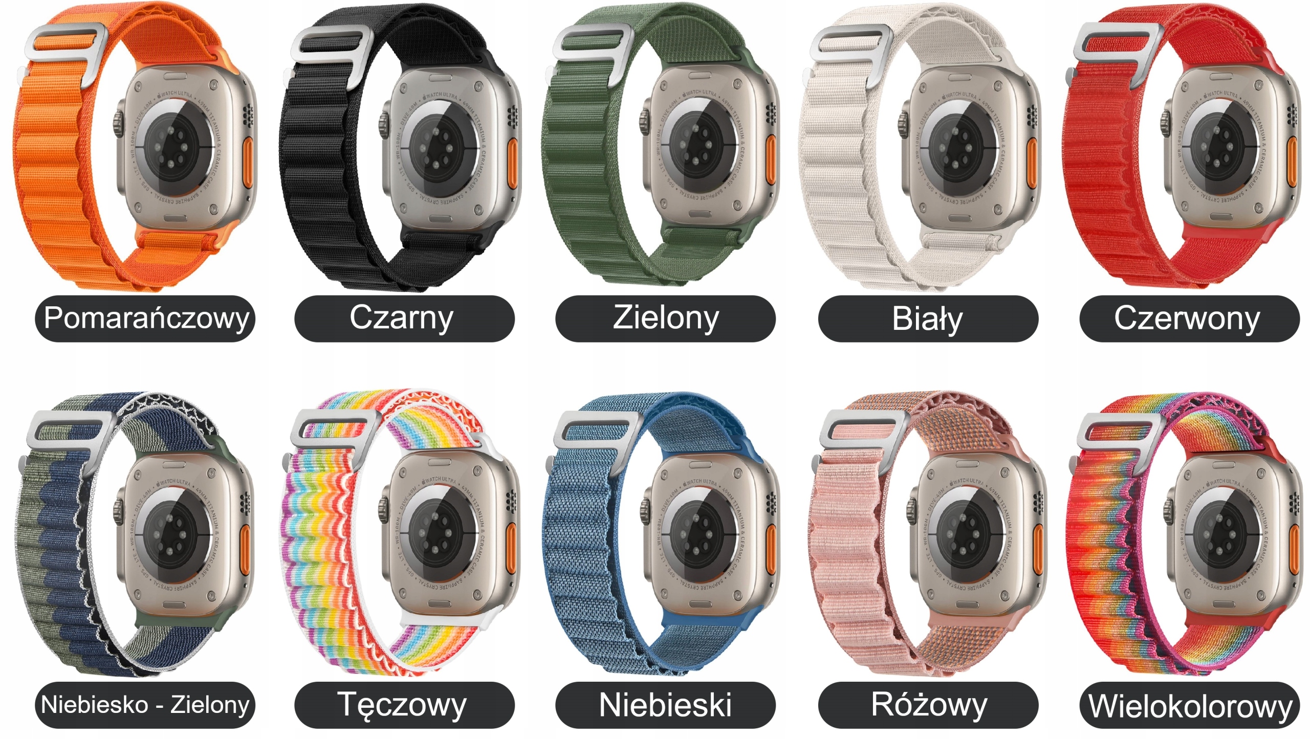 PASEK DO APPLE WATCH 4/5/6/7/8/9/SE/ULTRA/ULTRA 2 42/44/45/49MM Kompatybilność Apple
