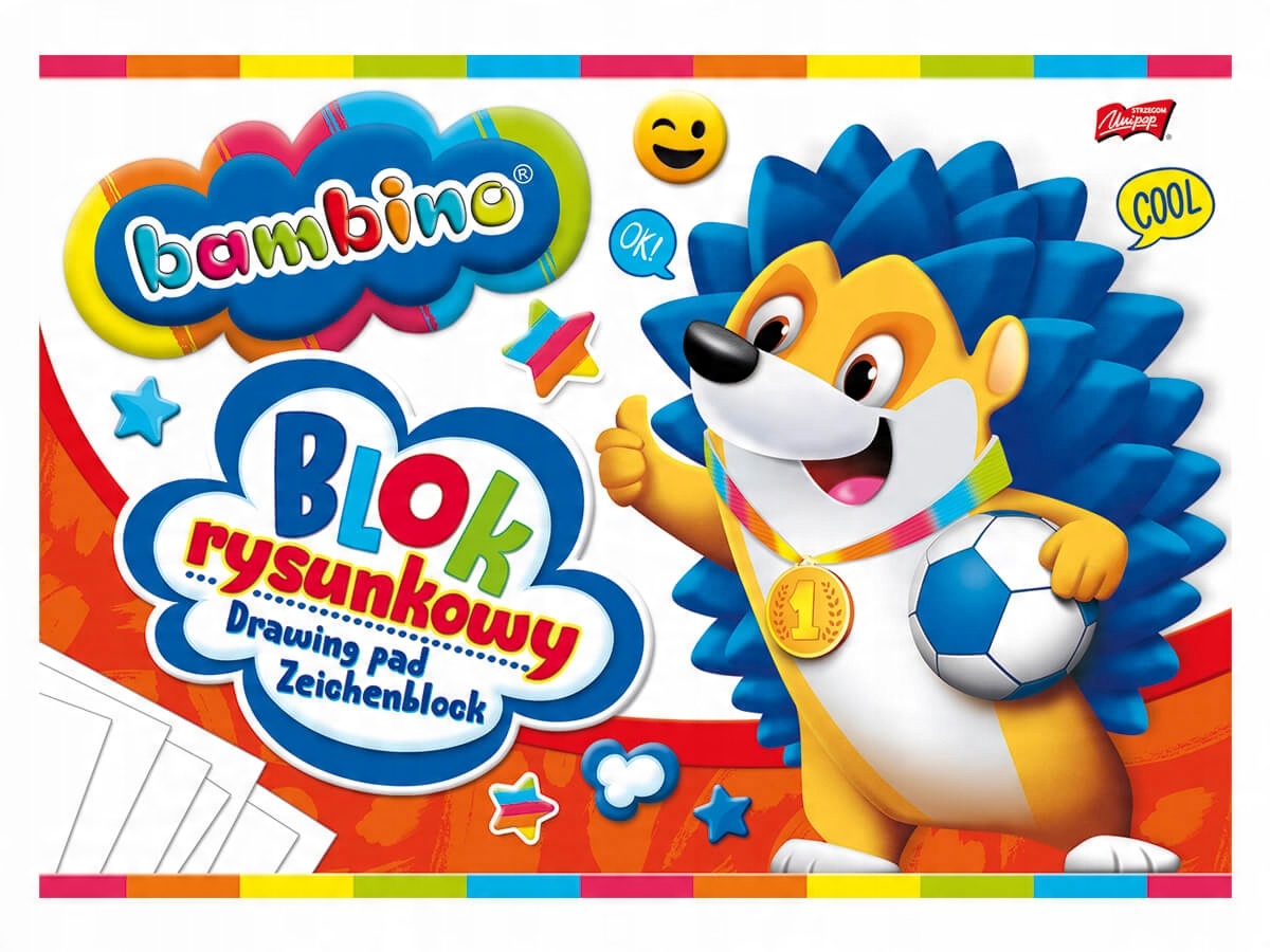 

Blok rysunkowy Bambino 20 białych kartek A4 Unipap
