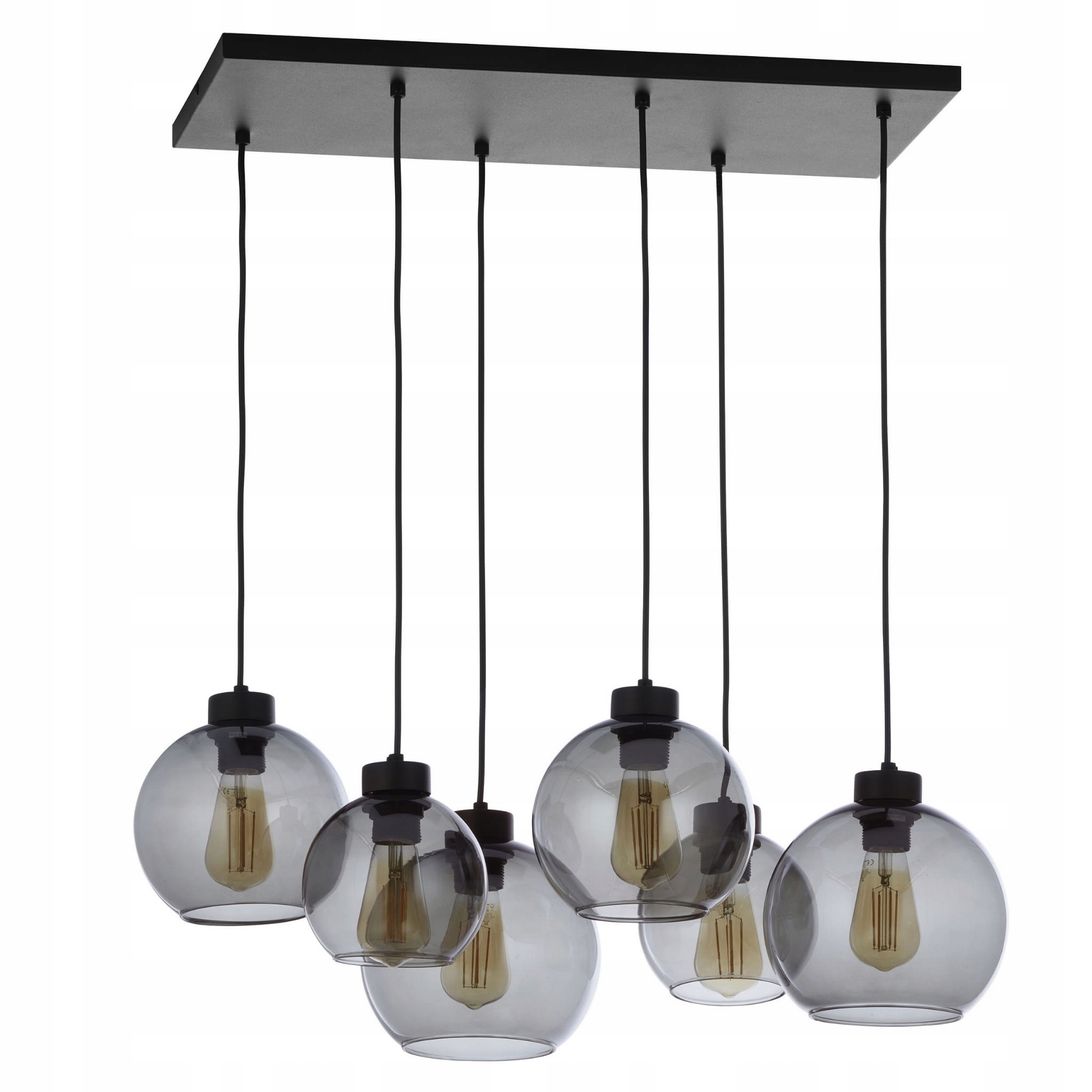 Lampa wisząca do jadalni ze szklanymi kloszami Cubus Graphite Tk Lighting