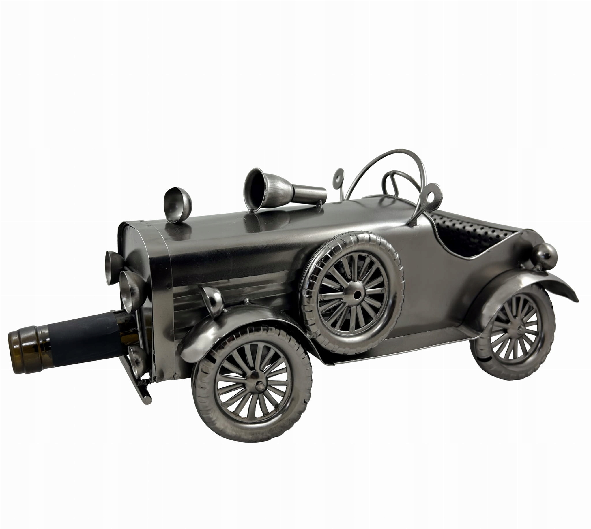 Stojan na víno Kovový na láhev 0.75L „auto Retro“ Ideální jako Dárek