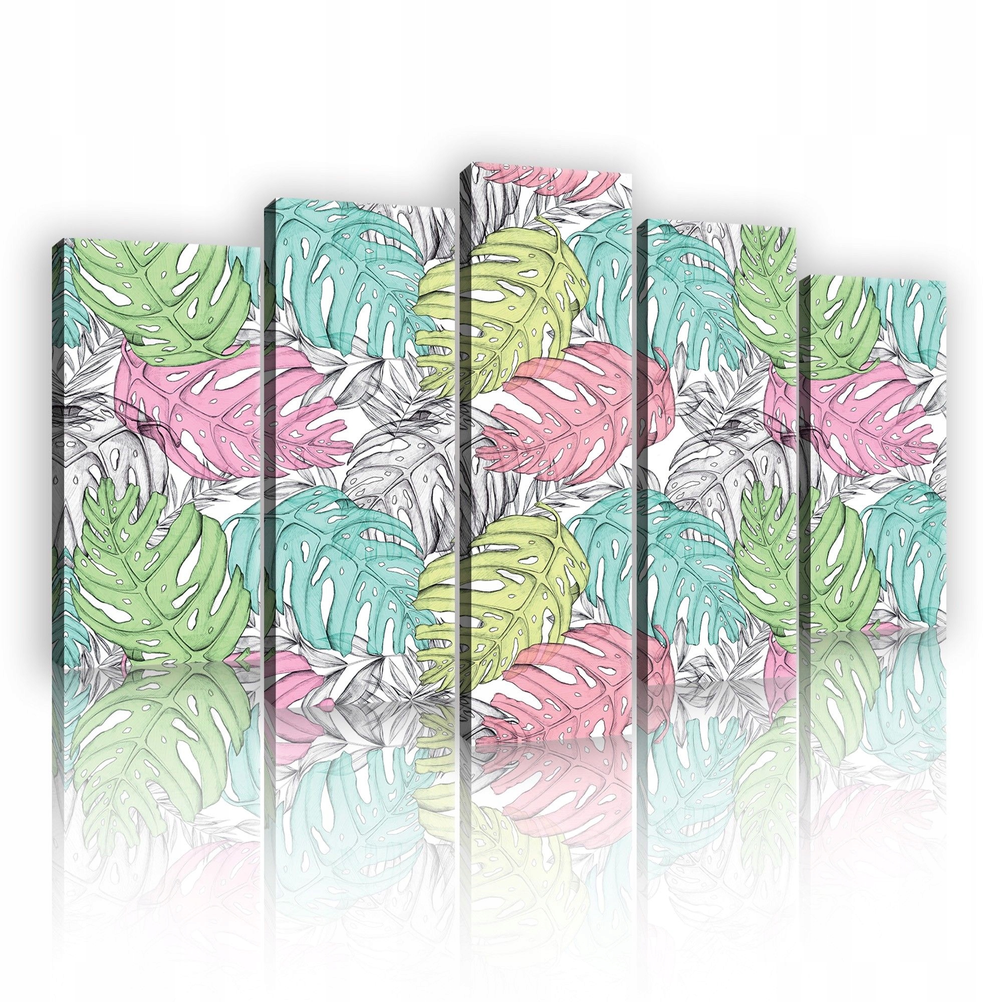 Obraz 100x60 Tropické listy monstera pastelové barvy botanický tisk