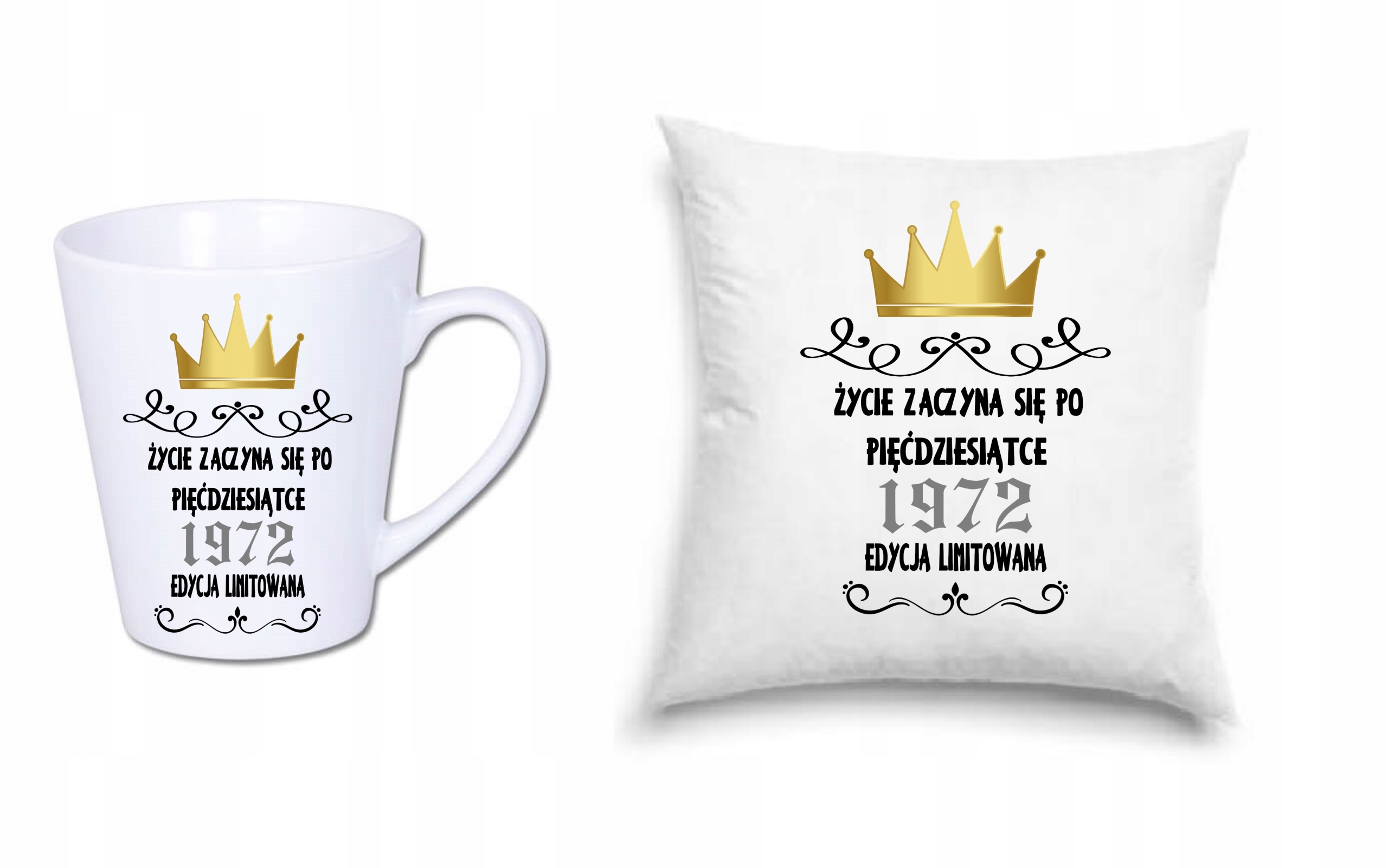 

Kubek latte poduszka 50-te urodziny