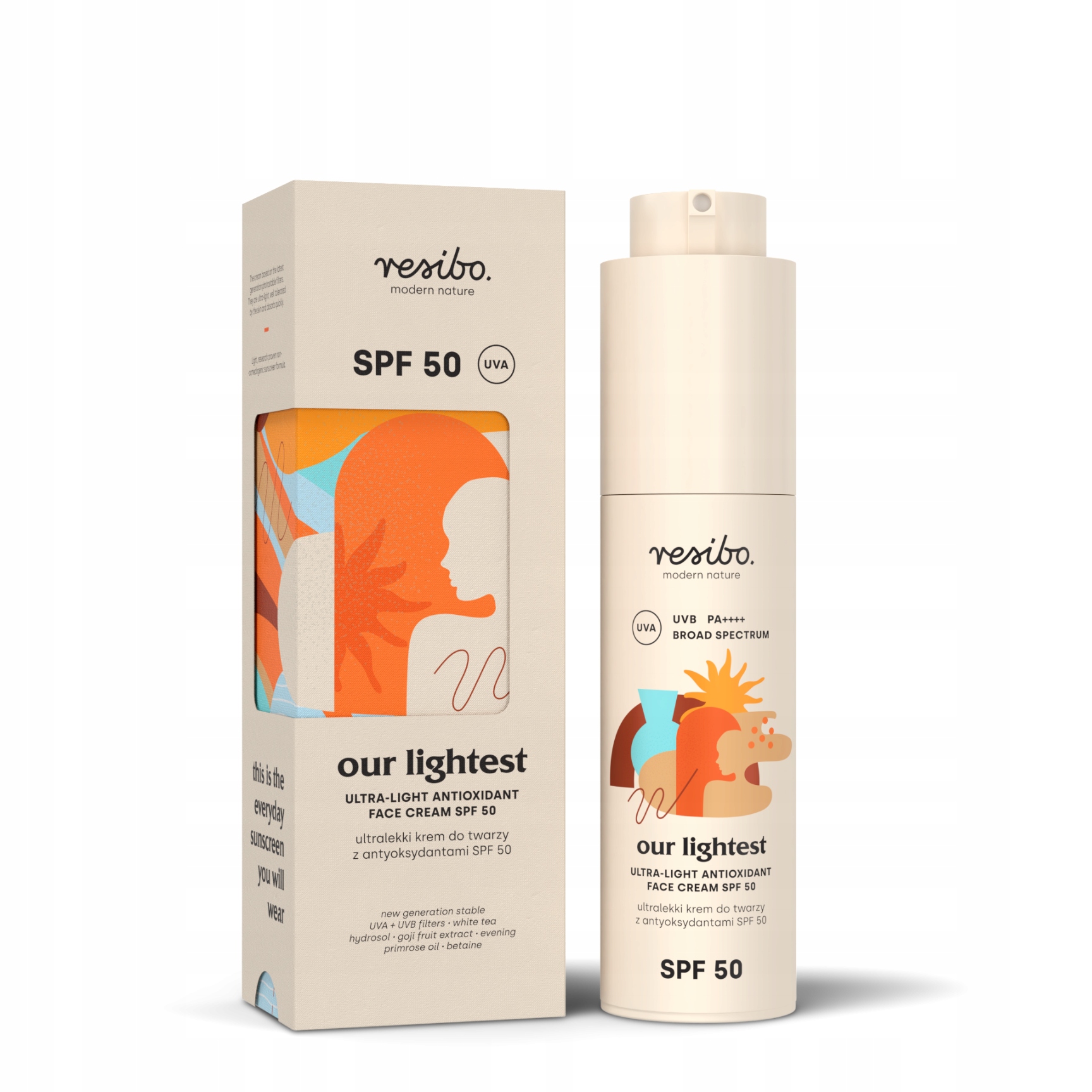 Resibo Our Lightest ultralekki krem do twarzy z antyoksydantami SPF50 50 ml