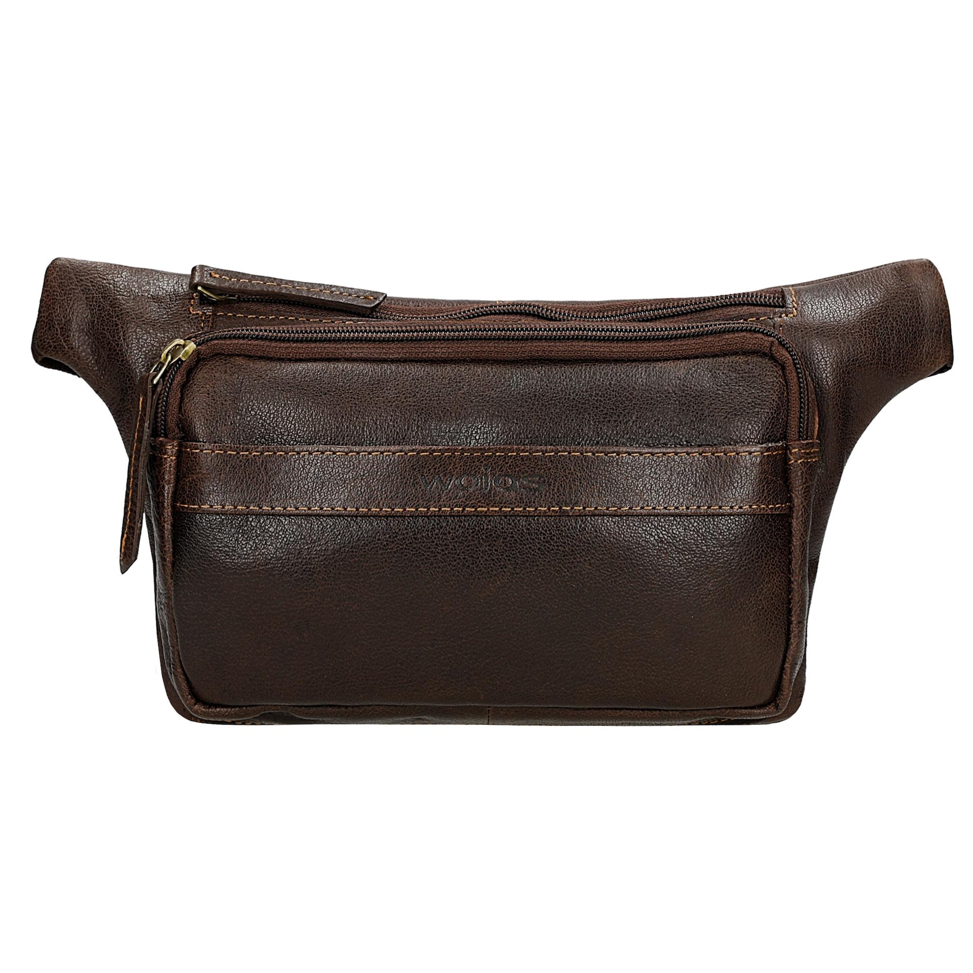 Kožená hnědá pánská ledvinka