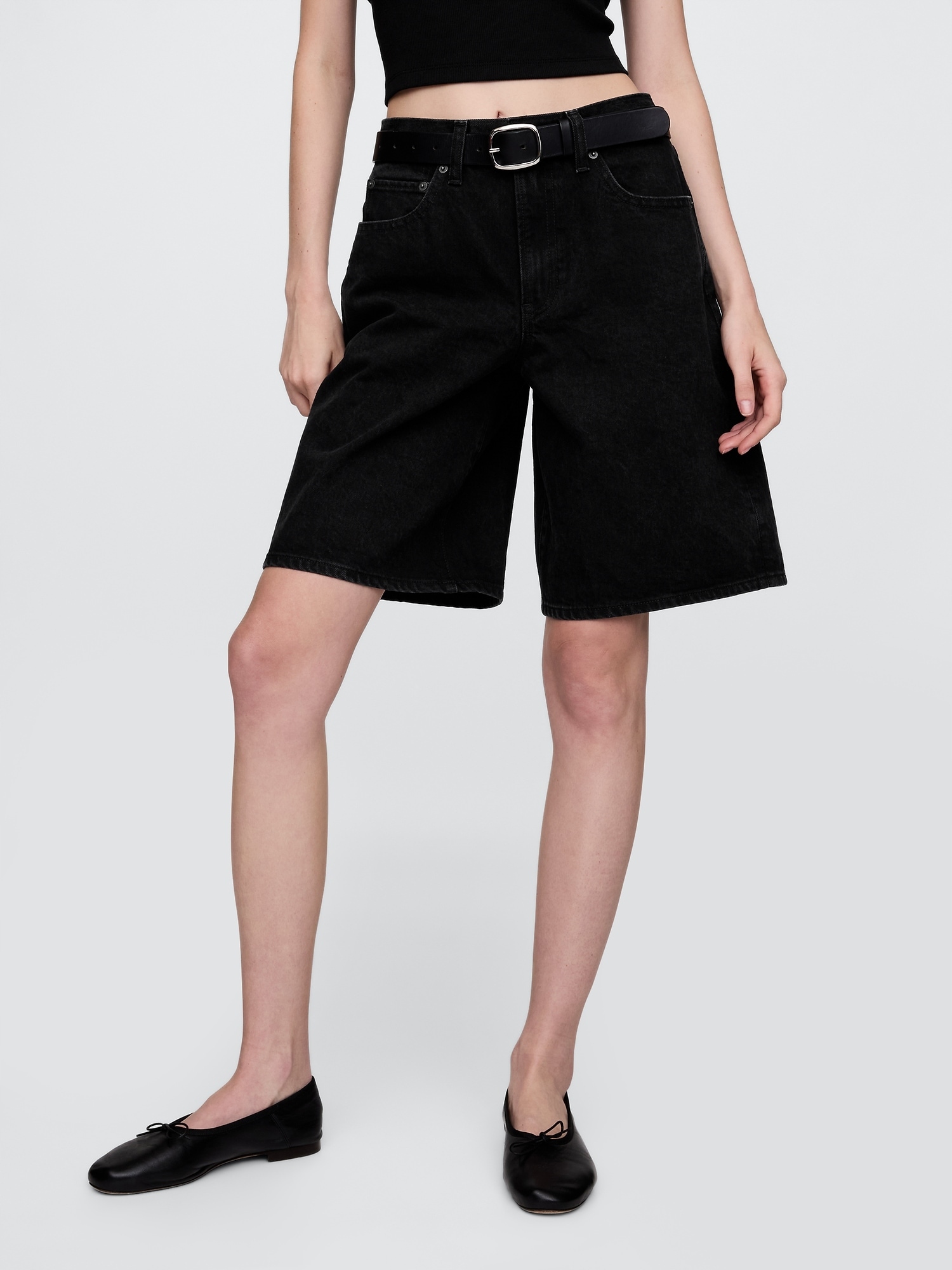 Gap Džínové kraťasy Mid Rise Longline