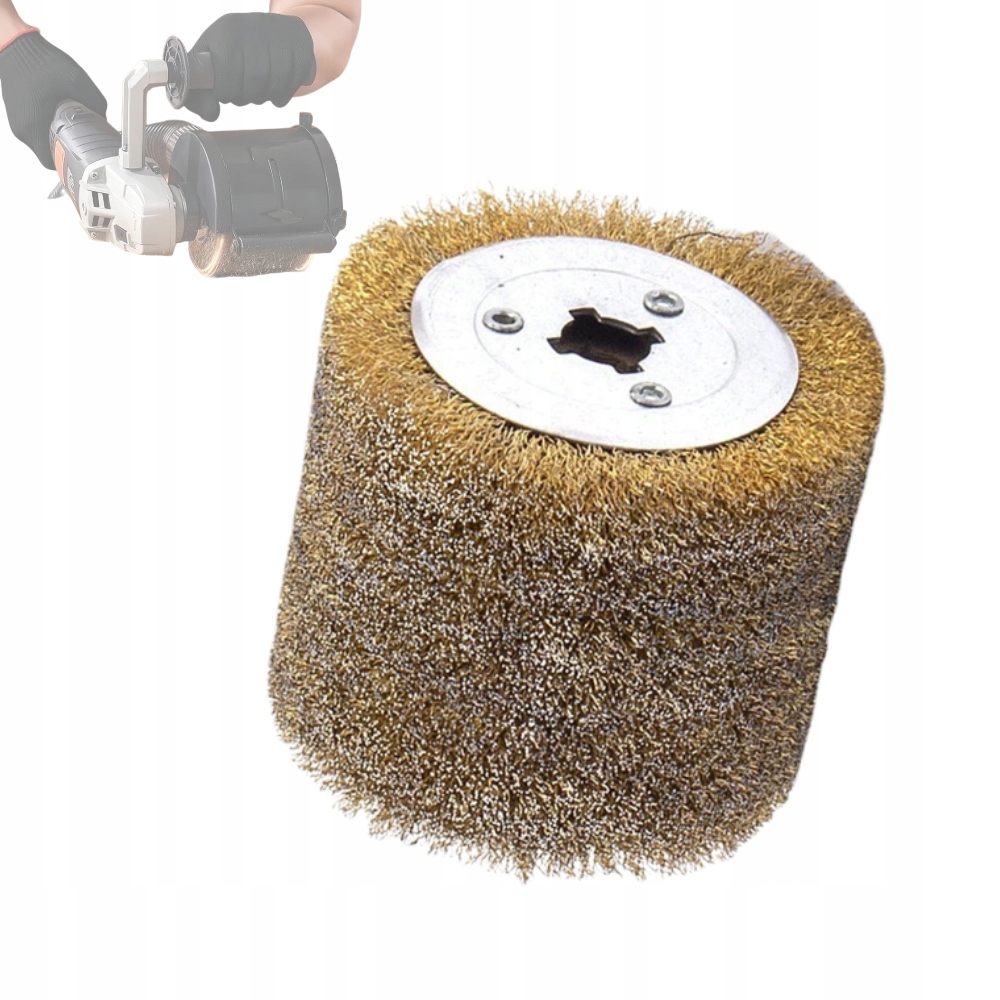 Válcový brusný drátěný kartáč z drátu, saténová mosaz, 0,3 mm