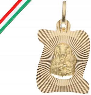 Zlatý medailonek 585 Křest, plech Matka Boží Svaté Přijímání Svatá památka 14K