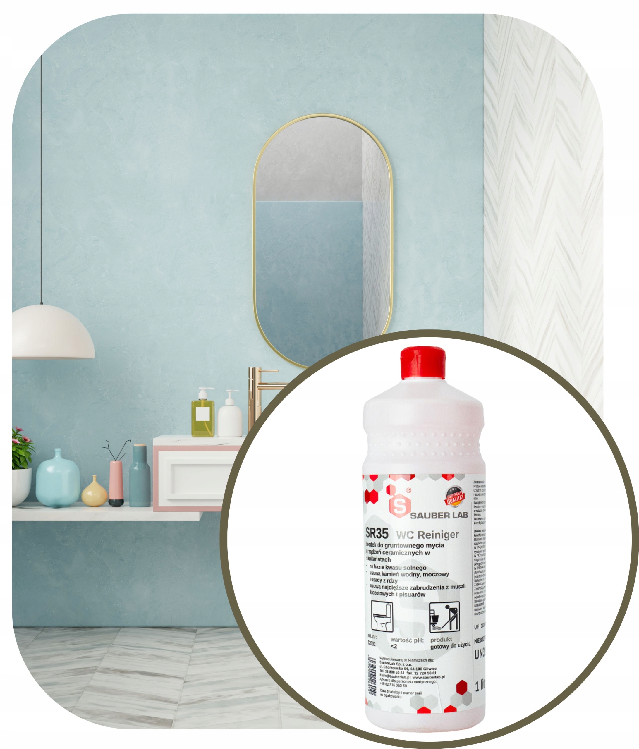 Środek do Gruntownego Mycia Urządzeń Sanitarnych Ceramiki WC Reiniger 1L Kod producenta SR35