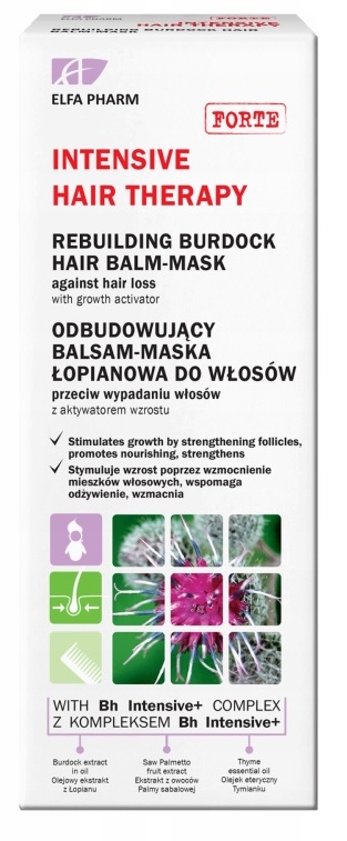 ELFA PHARM - INTENSIVE HAIR THERAPY - ODBUDOWUJĄCY BALSAM-MASKA ŁOPIANOWA Pojemność 200 ml