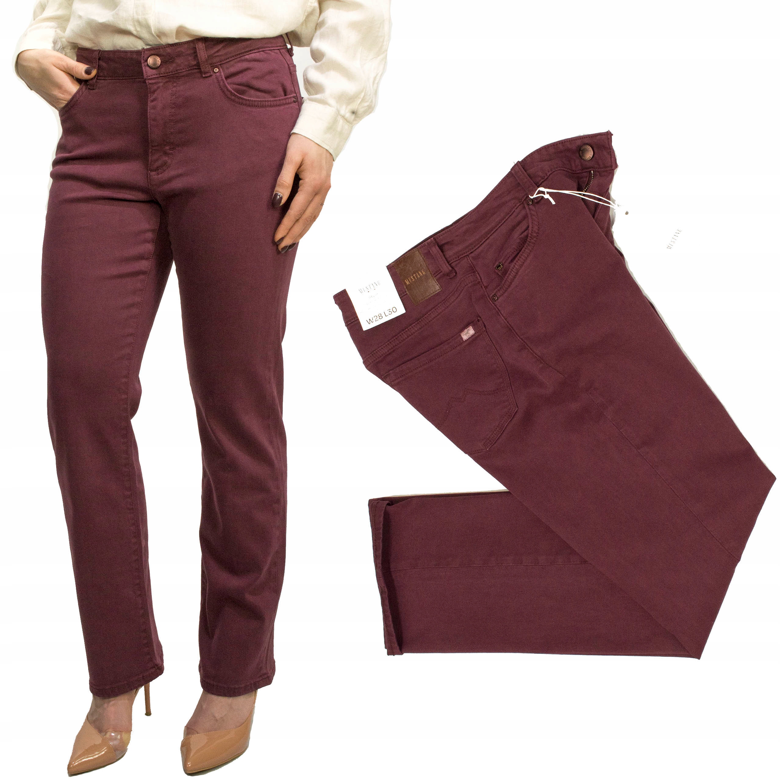 Mustang Crosby Relaxed Straight Port Royale dámské džínové kalhoty W33 L30