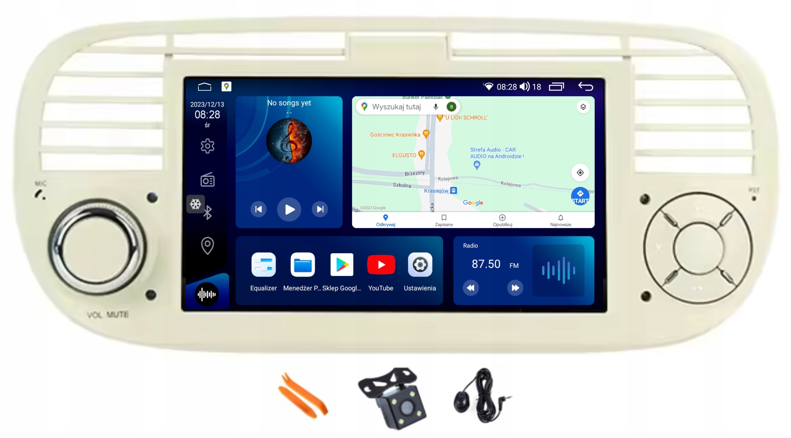 Rádio Android Navigácia Carplay 64GB Lte Gps Dsp Fiat 500 1 07-15